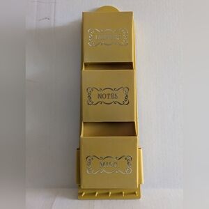 Vintage 5 Hook / 3 Section Mail Holder Key Holder. Letter Holder